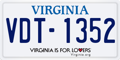 VA license plate VDT1352