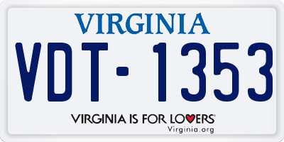 VA license plate VDT1353