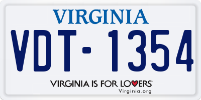 VA license plate VDT1354