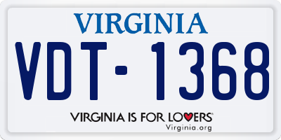 VA license plate VDT1368