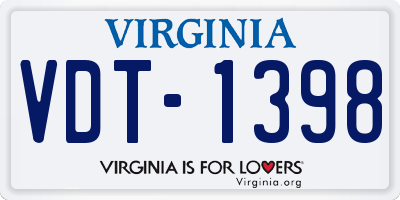 VA license plate VDT1398
