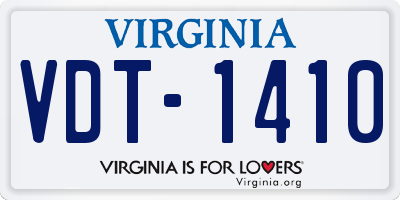 VA license plate VDT1410