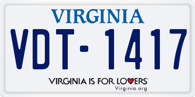 VA license plate VDT1417