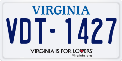 VA license plate VDT1427
