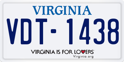 VA license plate VDT1438