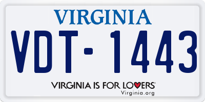 VA license plate VDT1443