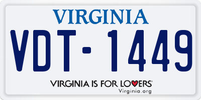 VA license plate VDT1449