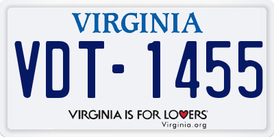 VA license plate VDT1455