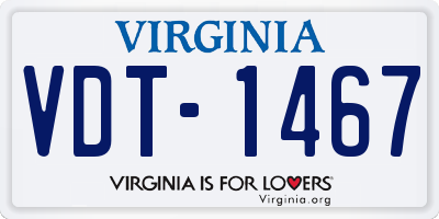 VA license plate VDT1467