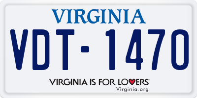 VA license plate VDT1470