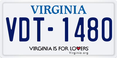 VA license plate VDT1480