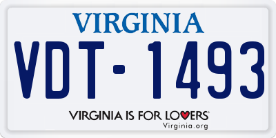 VA license plate VDT1493