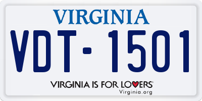 VA license plate VDT1501