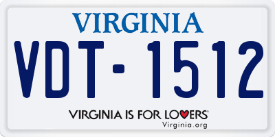 VA license plate VDT1512