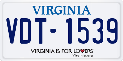 VA license plate VDT1539