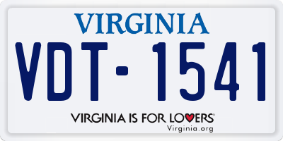VA license plate VDT1541