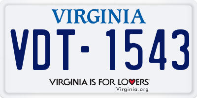 VA license plate VDT1543