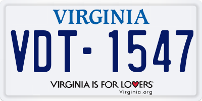VA license plate VDT1547