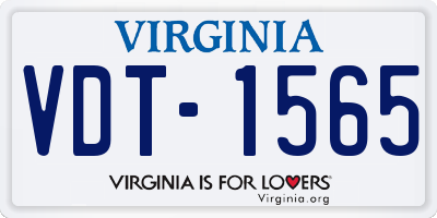 VA license plate VDT1565