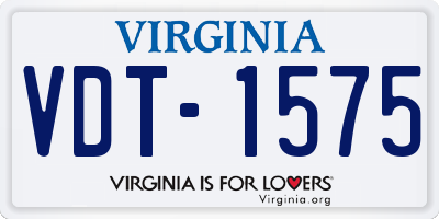 VA license plate VDT1575