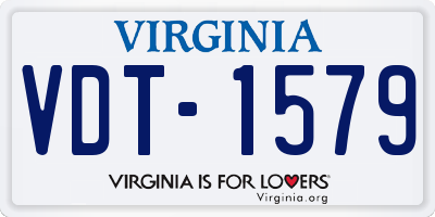VA license plate VDT1579