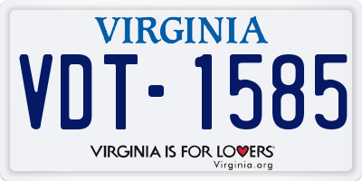 VA license plate VDT1585