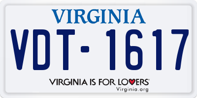 VA license plate VDT1617