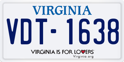 VA license plate VDT1638