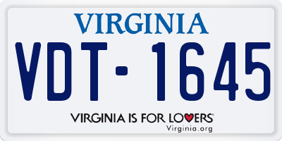 VA license plate VDT1645