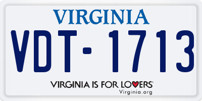 VA license plate VDT1713