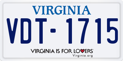 VA license plate VDT1715