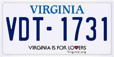 VA license plate VDT1731