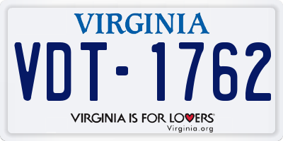 VA license plate VDT1762