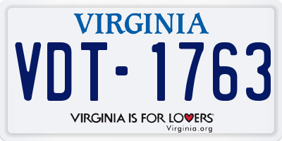VA license plate VDT1763