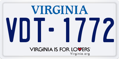 VA license plate VDT1772