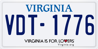 VA license plate VDT1776