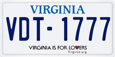 VA license plate VDT1777