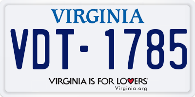 VA license plate VDT1785