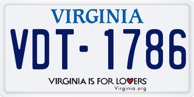 VA license plate VDT1786