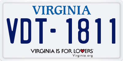 VA license plate VDT1811