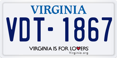 VA license plate VDT1867