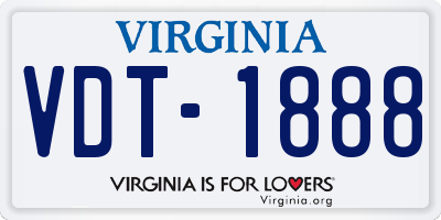 VA license plate VDT1888