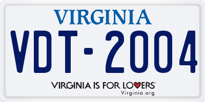 VA license plate VDT2004