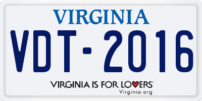 VA license plate VDT2016