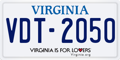 VA license plate VDT2050