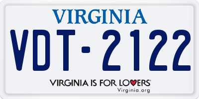 VA license plate VDT2122