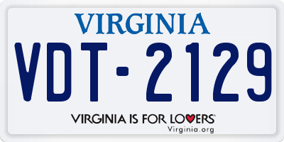 VA license plate VDT2129