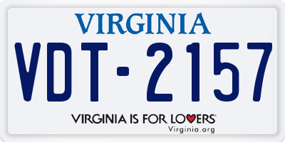 VA license plate VDT2157