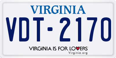 VA license plate VDT2170