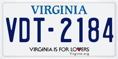 VA license plate VDT2184